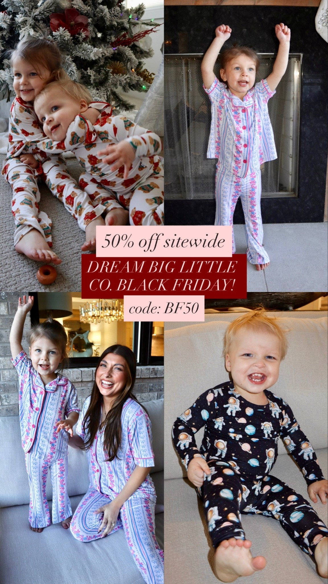 The PJs your whole family needs! 
Dream Big Little Co. is doing 50% off this Balck Friday - SITEWIDE! 

Use code: BF50 
*some exclusions may apply!* 

Im wearing a M, Fletcher in a 3T, Axel in a 2T 
@dreambiglittleco

#DreamBigLittleCo 
#AD #MatchingMoments
#Dreamyzzz #LTKFamily 

#LTKBaby #LTKKids #LTKCyberWeek