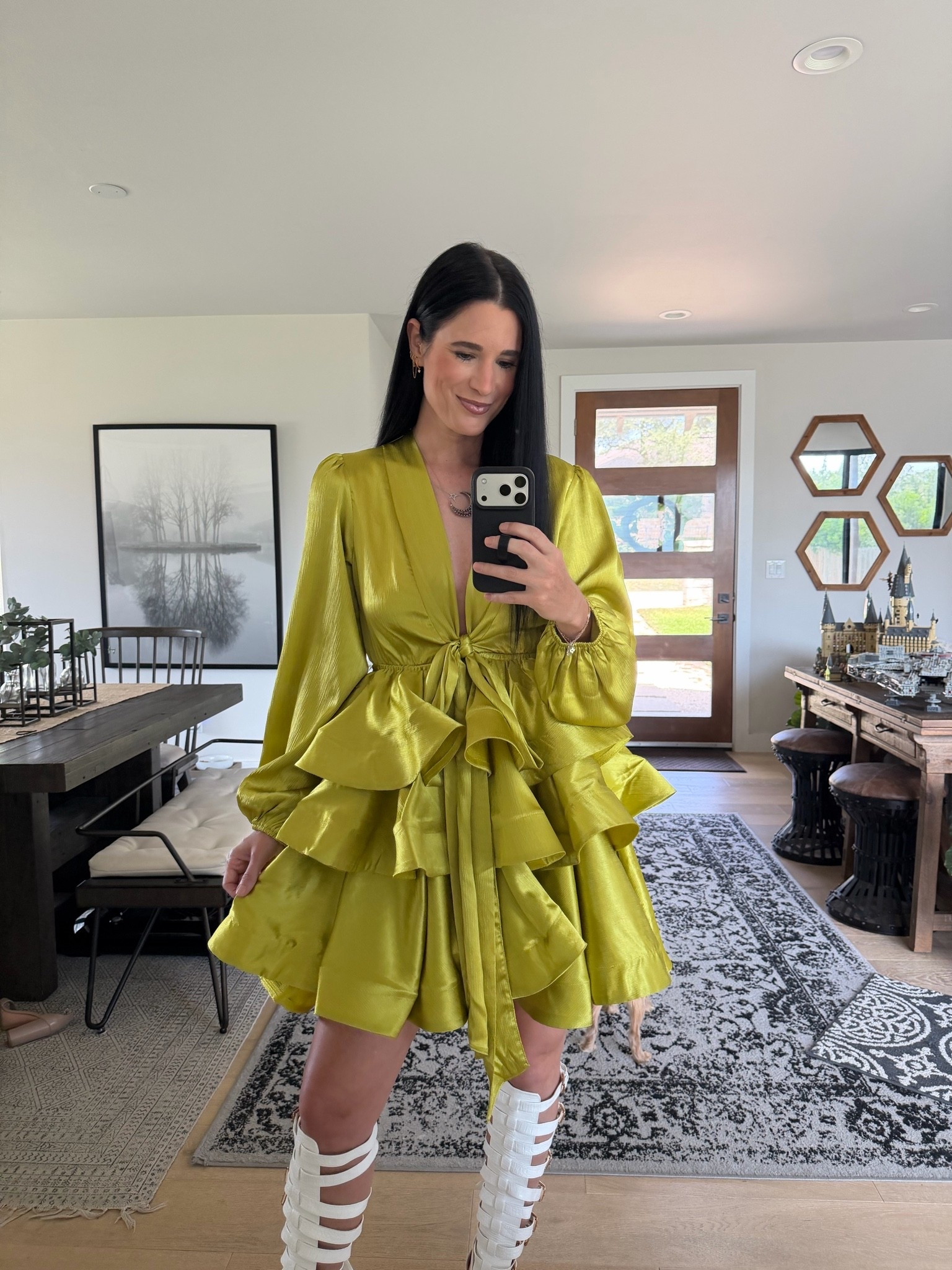 Y’all, how fun is this ruffle
Mini dress?! @AKIRA has so many fun pieces for every occasion and season! I’m in the size small.

#LTKOver40 #LTKTall
