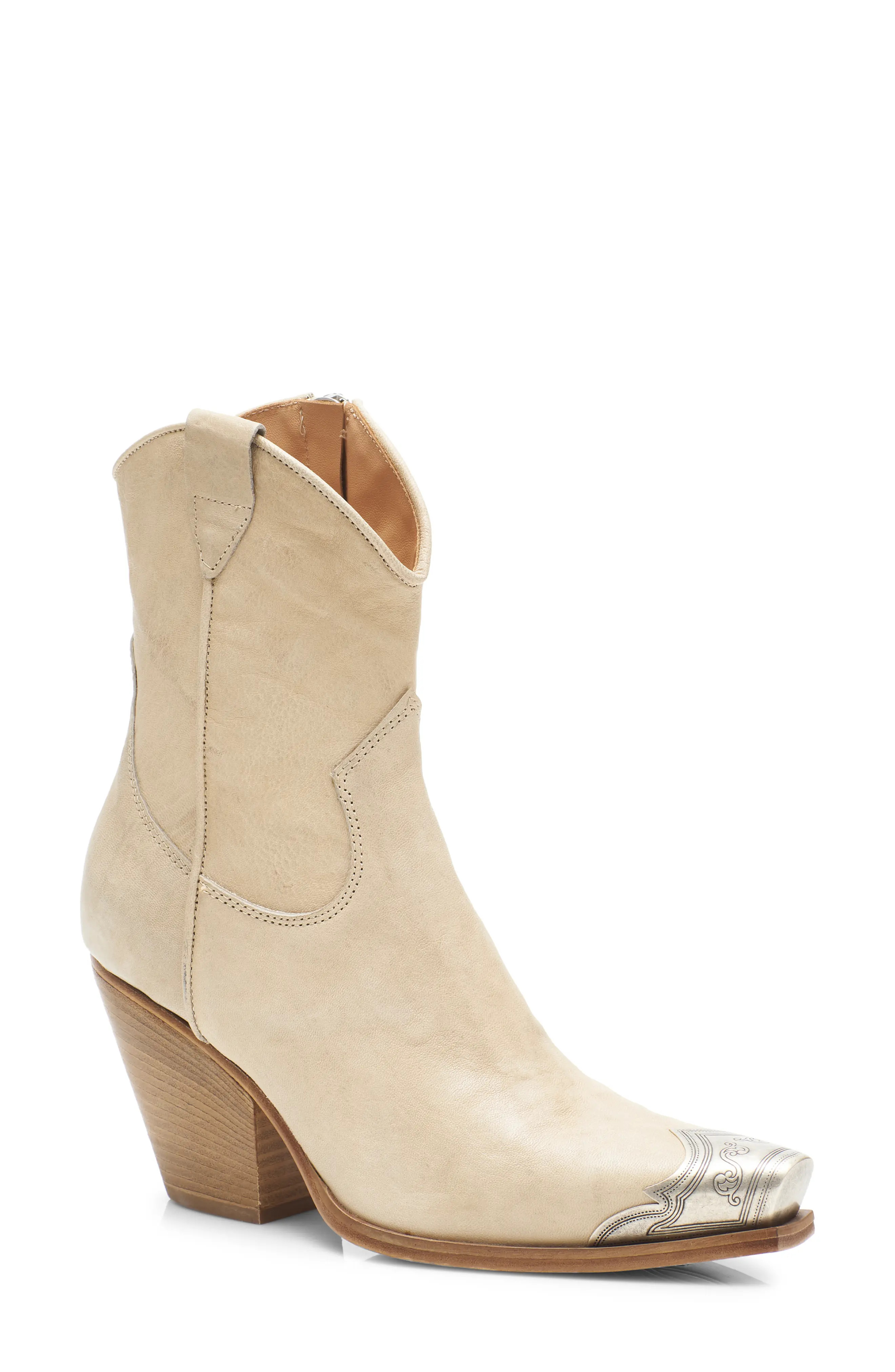 Free People Brayden Western Boot in Bone Leather at Nordstrom, Size 9.5Us | Nordstrom