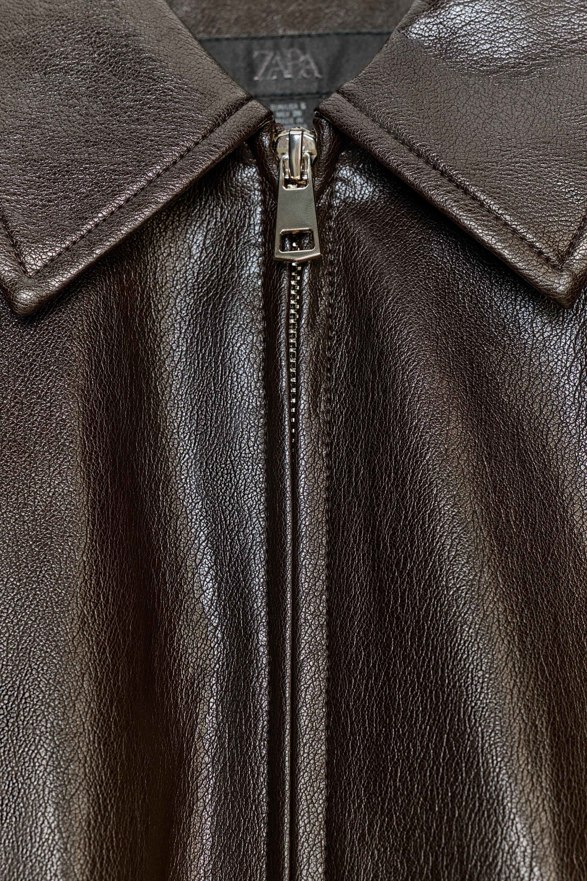 FAUX LEATHER BOMBER JACKET | Zara US