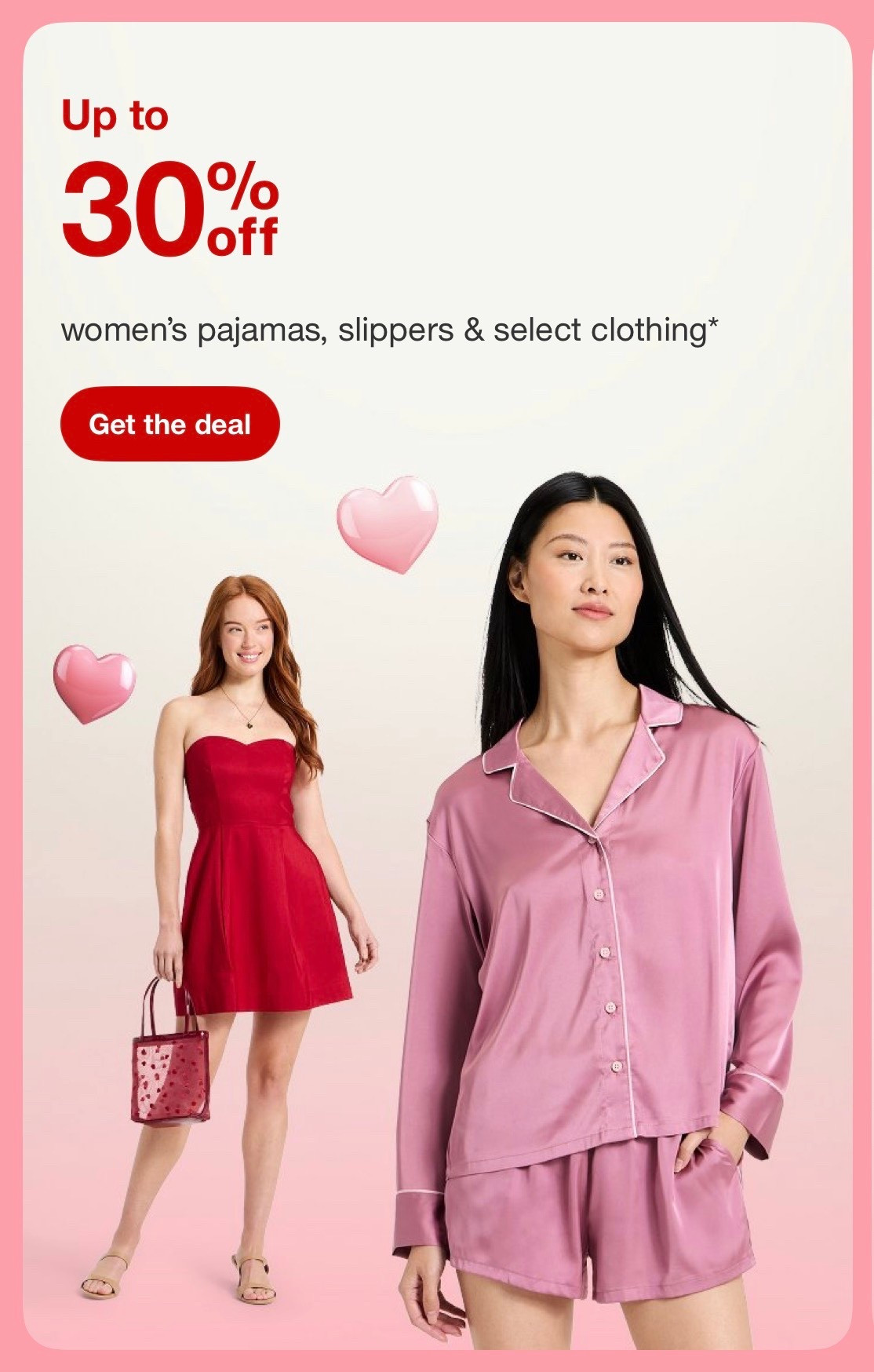 🎯 Target 

💕 Up to 30% off women’s pjs , slippers & select clothing ❣️


Trending // red // pink // white // hearts // happy Valentine’s Day // Valentine’s Day gift inspo // gift inspo for her // gift ideas for her // my life Christine vinci 



#LTKValentine #LTKdayinmylife #LTKOver40
