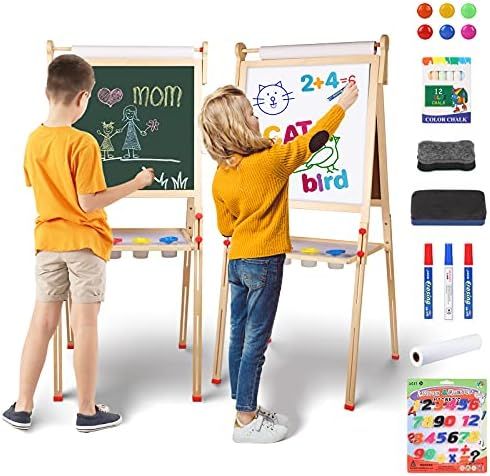 Dripex Kids Art Easel with Paper Roll Double Sided Toddler Children Easel Chalkboard and Magnetic... | Amazon (US)