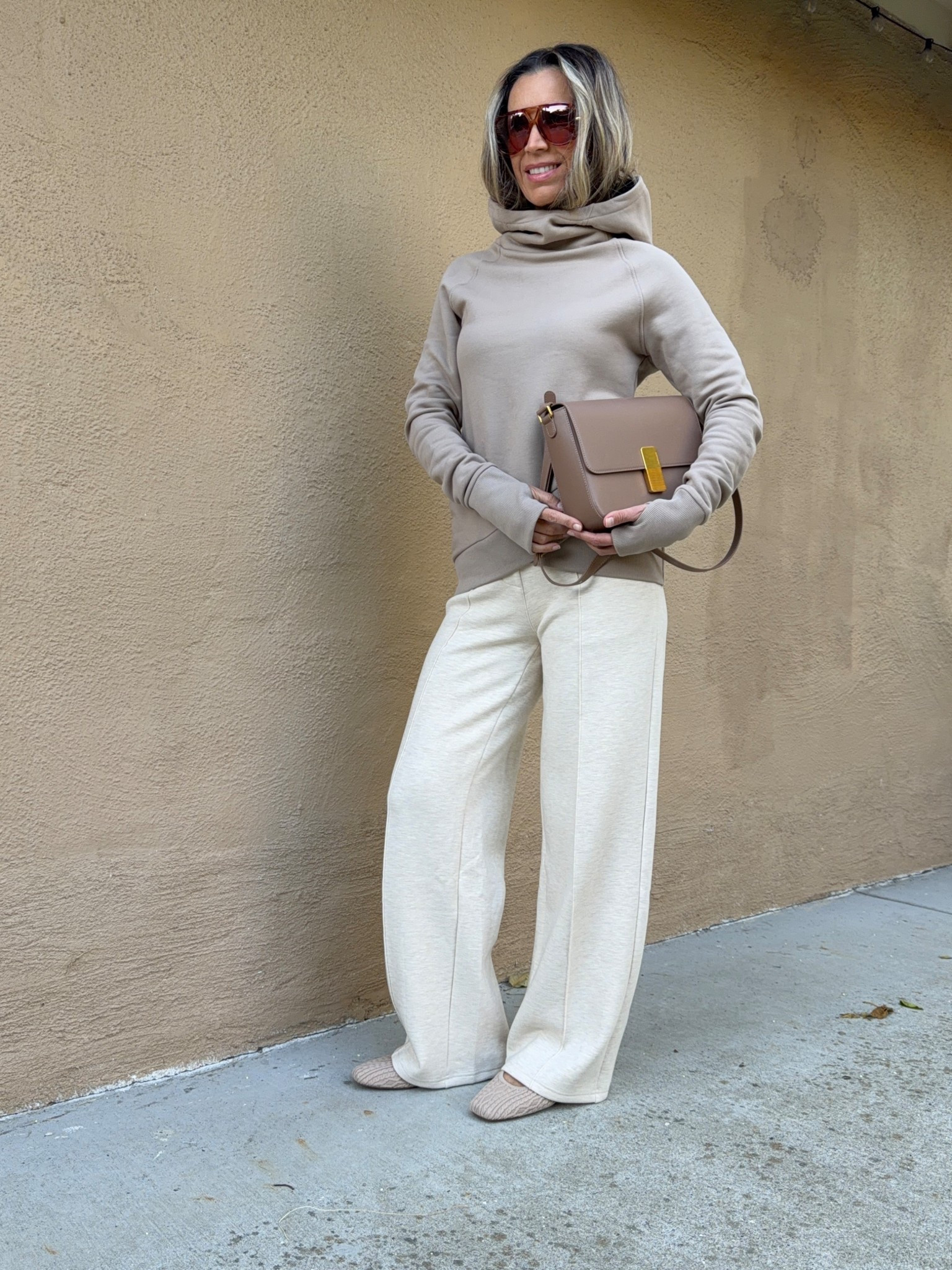 Wearing sz S in hoodie. Love this hood so much! Great for wind 😊
🚨Use my code JUSTGLOW006

Pants are amazing. So many of my clients love these pants. I’m wearing so small. They feel like sweatpants, but look like pants and have belt loops you can add belt and wear them to work.
🚨Use code Vesna20

I’m 5’5” 122 lbs 

Flats are true to size 
🚨Use code JUSTGLOW

Sunglasses are Bottega inspired
🚨Use code JUSTGLOWVL 15% off.


#LTKCyberWeek #LTKGiftGuide #LTKHoliday