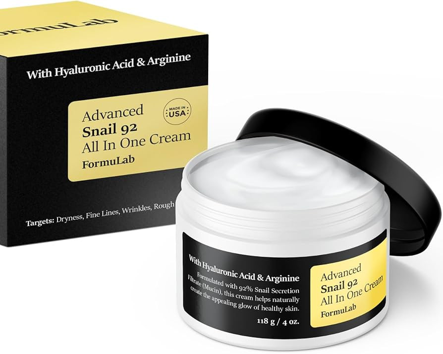 FORMULAB Advanced Snail 92 All In One Cream, Snail Mucin Moisturizer Face Cream, Anti Aging Snail... | Amazon (US)