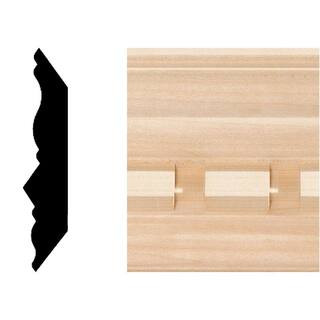 3/4 in. x 3-5/8 in. Hardwood Dentil Crown Molding | The Home Depot