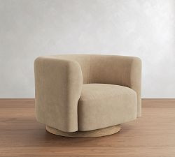 Cole Leather Swivel Chair | Pottery Barn (US)