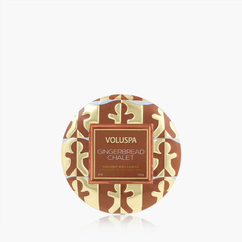Voluspa Gingerbread Chalet Mini Tin Candle | Ama La Vita