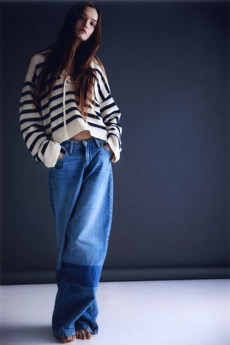 Lace-up Sweater with Collar | H&M (US + CA)