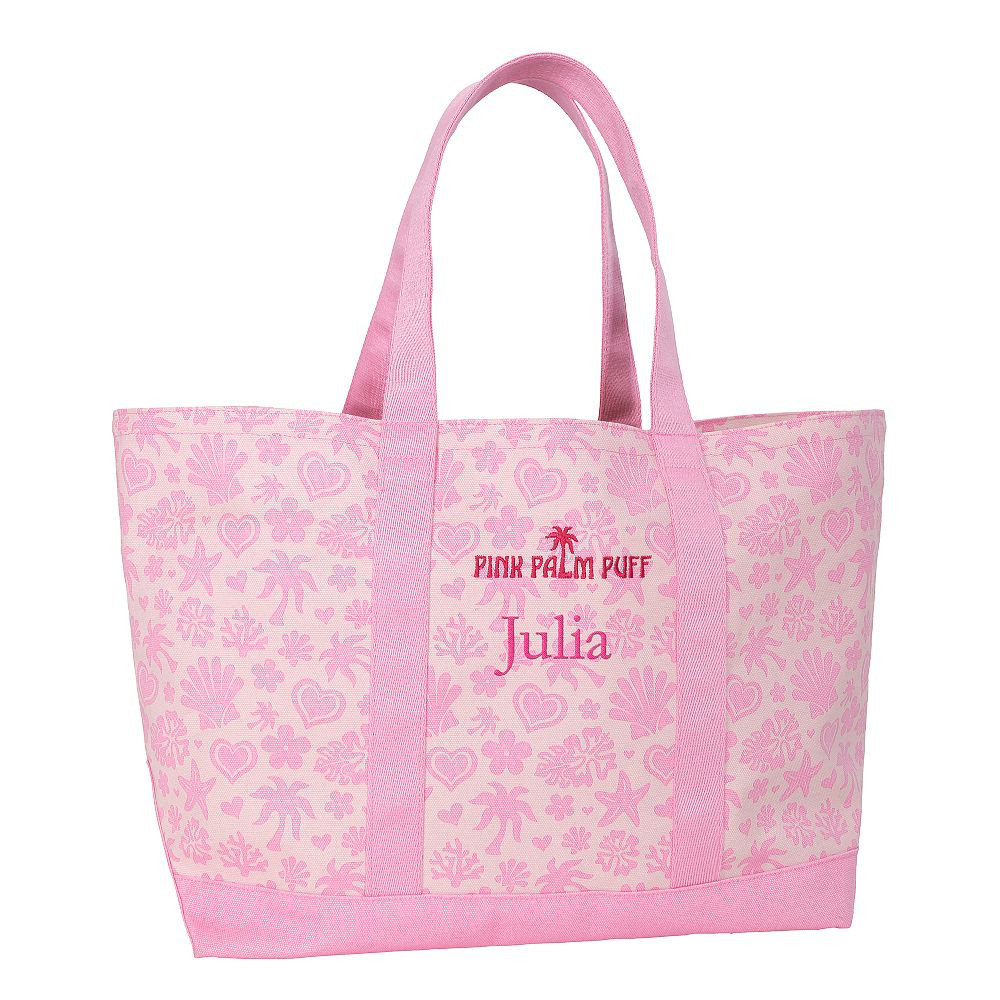 Pink Palm Puff Tote Bag | Pottery Barn Teen