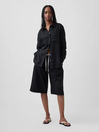 Linen-Blend Relaxed Easy Culotte Pants | Gap (US)