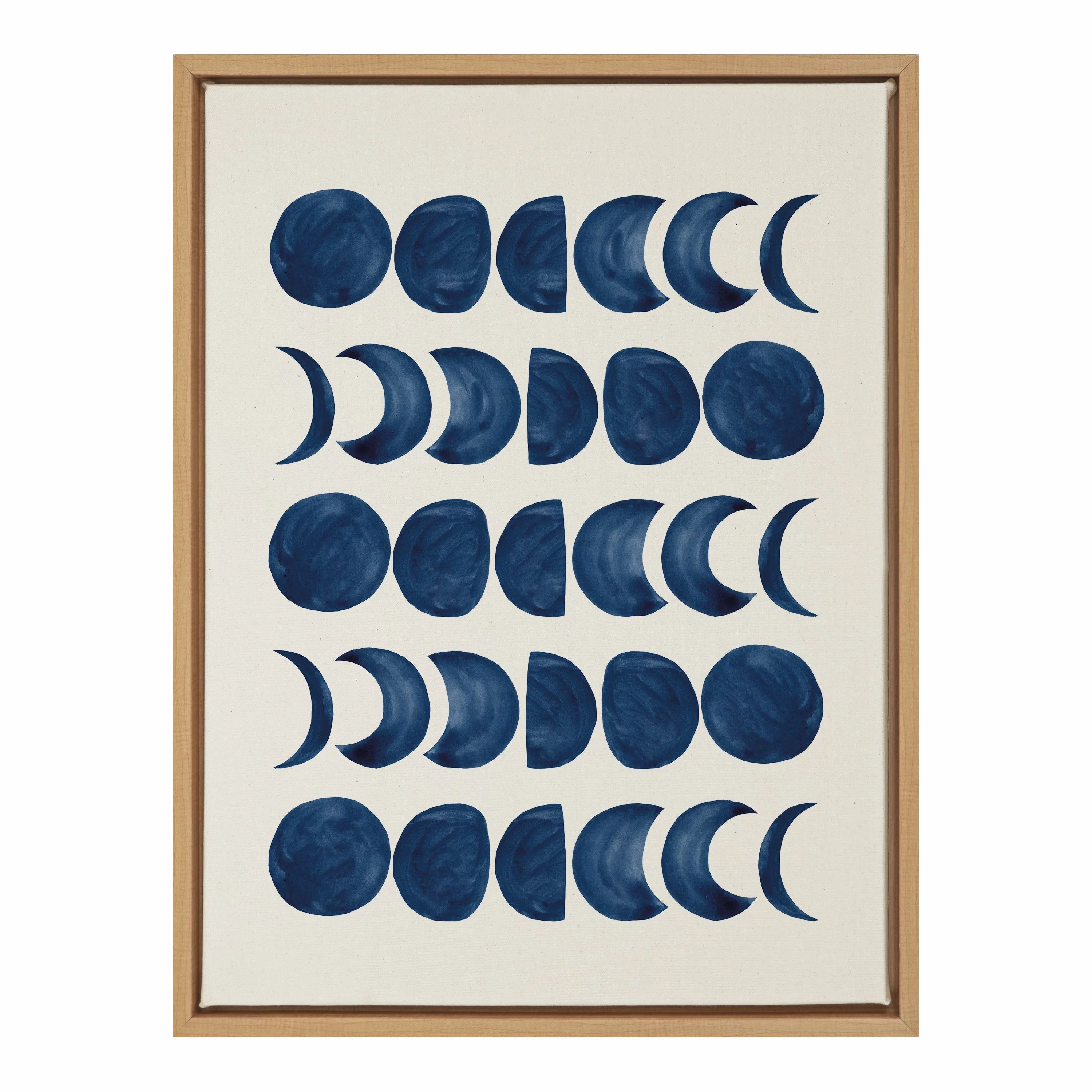 Kate and Laurel Sylvie Moon Phases Framed Canvas Art Print, 18" x 24", by Teju Reval - Walmart.co... | Walmart (US)