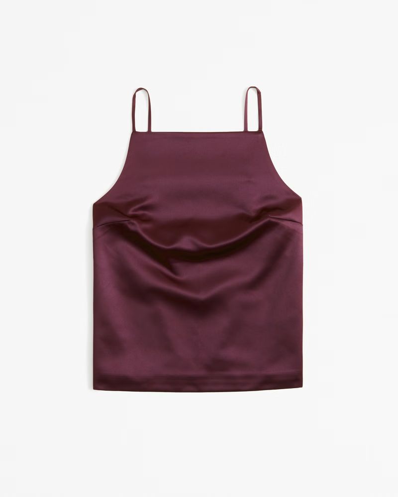 Satin Open-Back Shell Top | Abercrombie & Fitch (US)