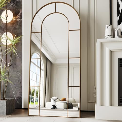 AUYHM Large Mirror Full Length,Nano Glass Arched Mirror, Large Floor Mirrors 34"x76",Window Mirro,Standing Mirrors,espejos para dormitorio(Antique) | Amazon (US)