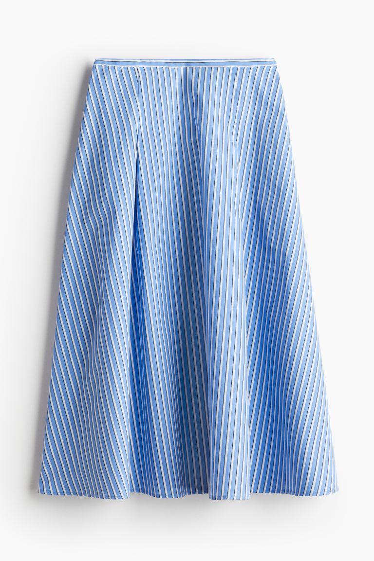 A-line Poplin Skirt - Blue/striped - Ladies | H&M US | H&M (US + CA)
