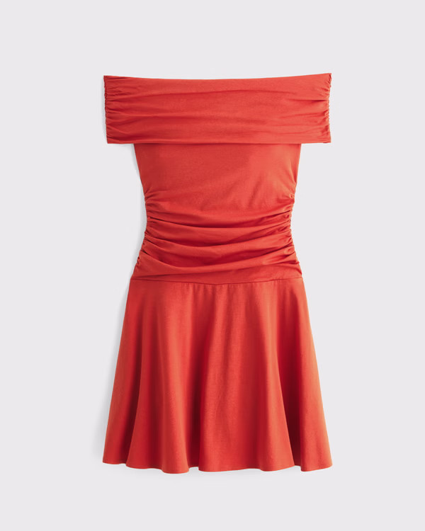 Off-The-Shoulder Knit Skort | Abercrombie & Fitch (US)