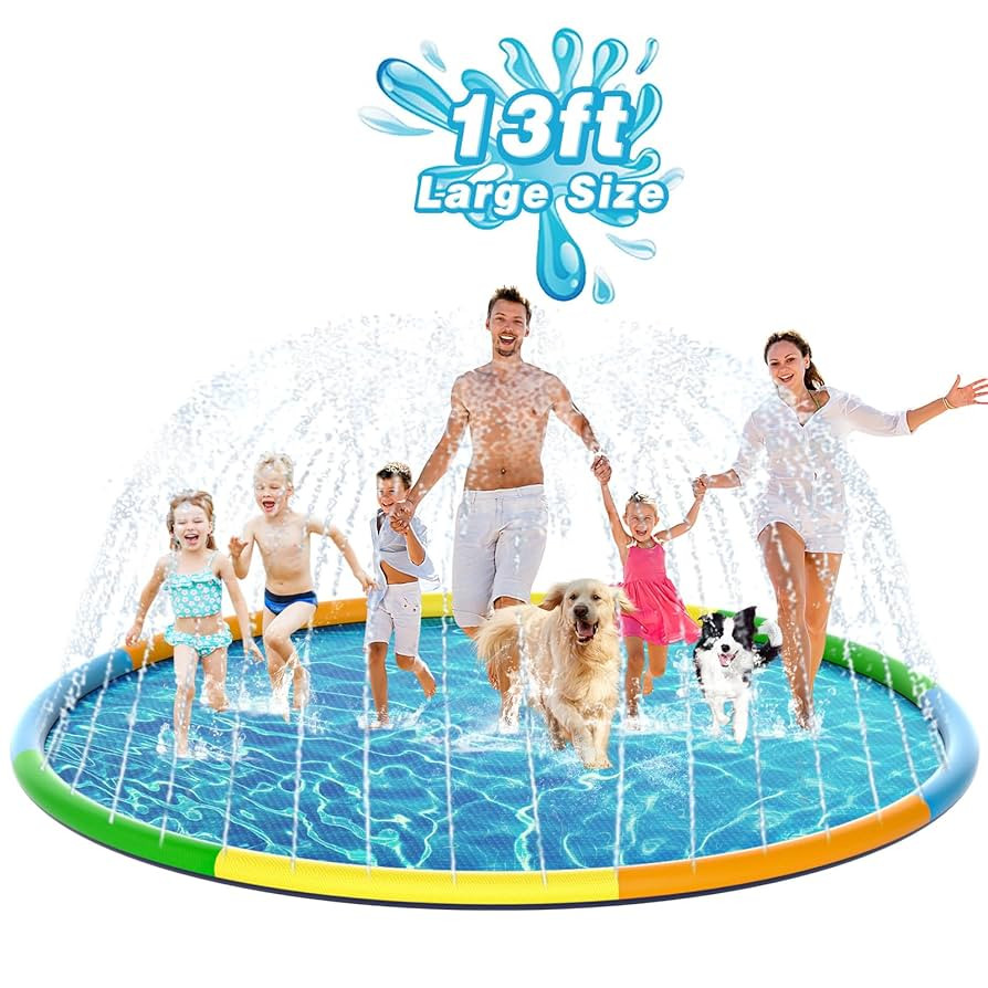 EPN Splash Pad, 13FT Size Extra Large Sprinkler Play Mat for Dogs & Kids, Thicker Pool Summer Out... | Amazon (US)