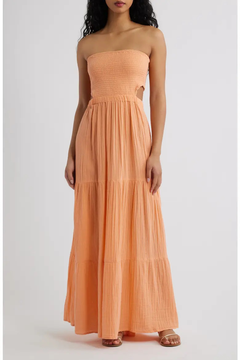 Premium Surf Strapless Cutout Maxi Dress (Women) | Nordstrom | Nordstrom