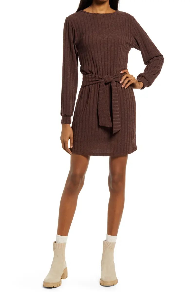 Tie Front Long Sleeve Dress | Nordstrom