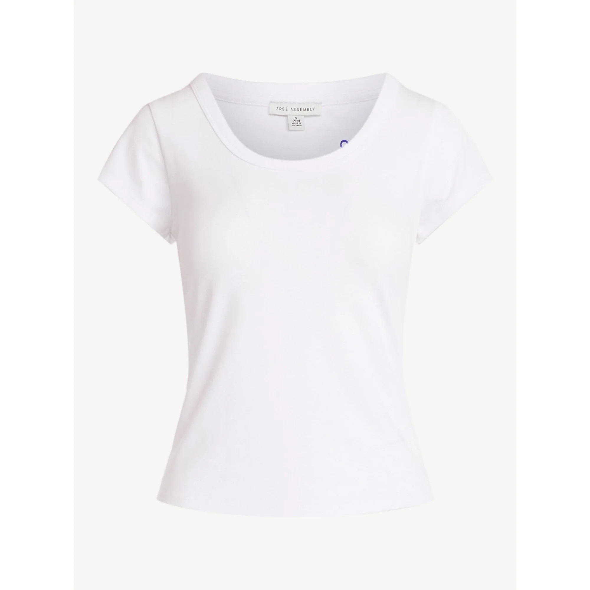 Free Assembly Women's Scoop Neck Tee with Short Sleeves, Sizes XS-XXL | Walmart (US)