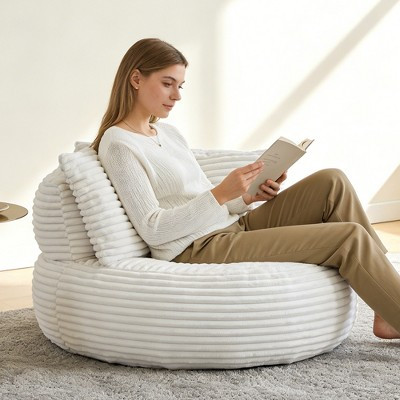 MOONMISS Corduroy Oversized Chair, Comfy Big Accent Sofa Lounge Floor Chair, Stuffed Bean Bag Couch for Gaming,Reading,Living Room,Beige | Target