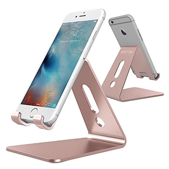 [Updated Solid Version] OMOTON Desktop Cell Phone Stand Tablet Stand, Advanced 4mm Thickness Aluminu | Amazon (US)