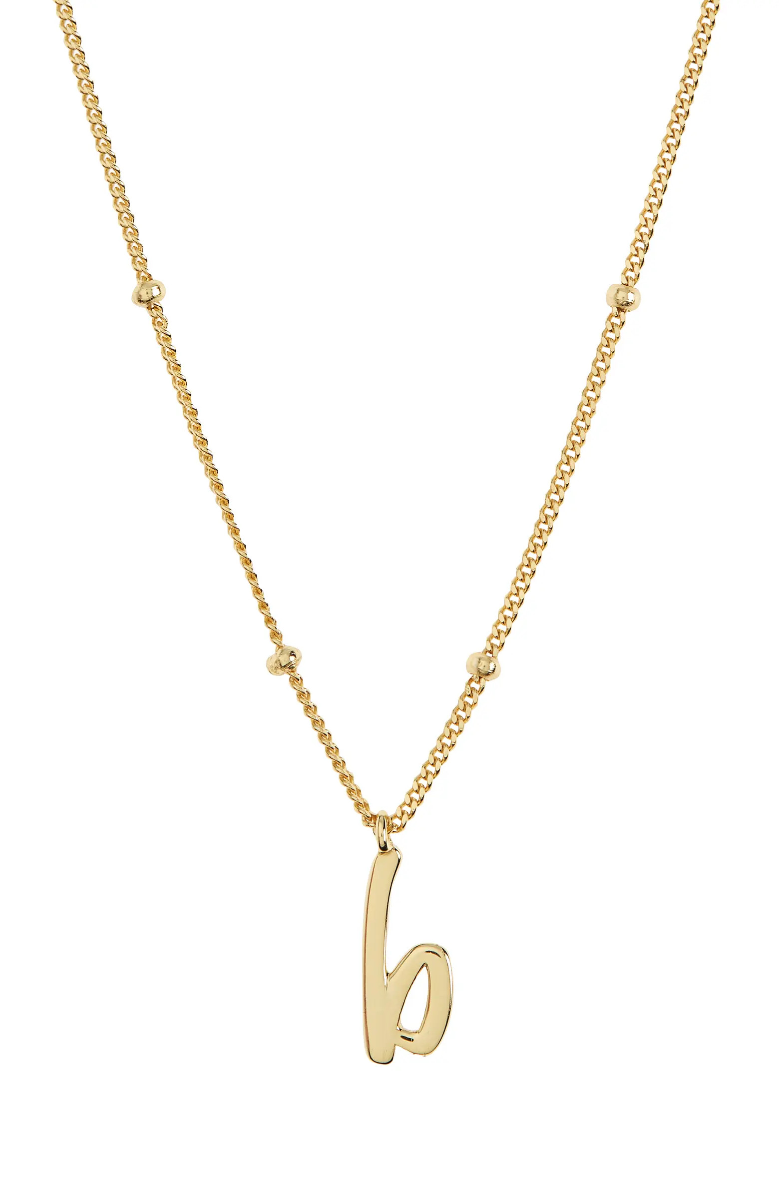 Rondelle Script Initial Pendant Necklace | Nordstrom