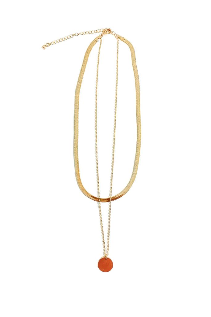 Gold Layered Herringbone Necklace w/ Charm | Shop Style Your Senses