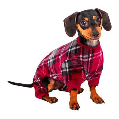 Pawslife™ Small Plaid Dog Pajama in Red | Bed Bath & Beyond