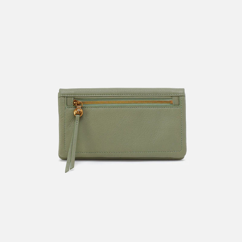 Lumen Continental Wallet In Pebbled Leather - Watercress | HOBO Bags