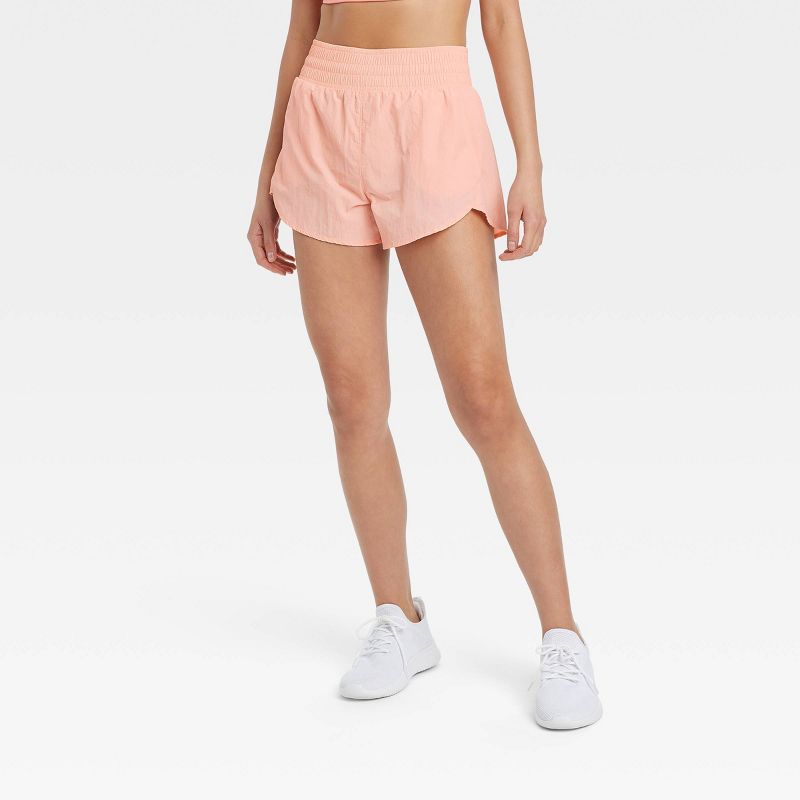 Women&#39;s Crinkle Tulip Run Shorts 3&#34; - All in Motion&#8482; Light Pink S | Target