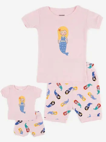 Leveret Girls Matching Doll Short Printed Cotton Pajamas | Nordstrom | Nordstrom