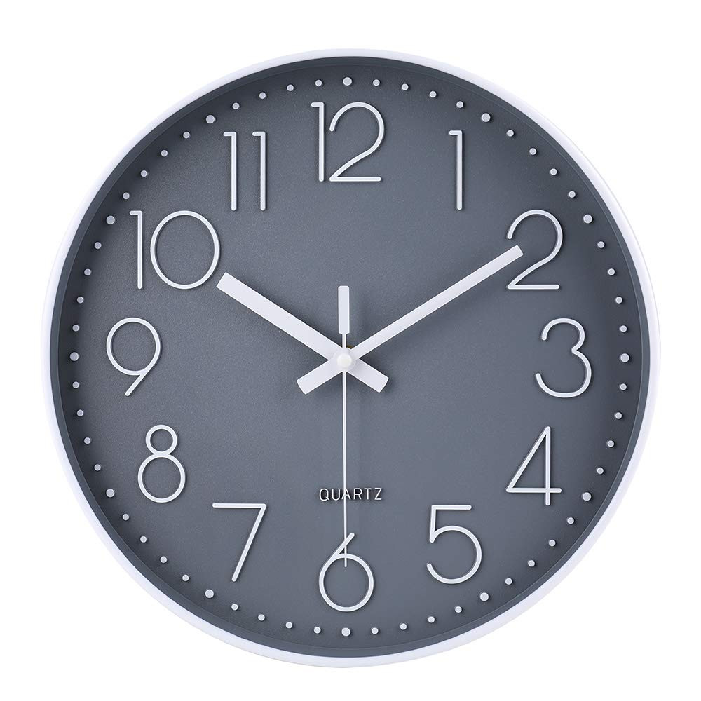 jomparis Wall Clock 12 Inch Non-Ticking Silent Battery Operated Round Wall Clock Modern Simple St... | Amazon (US)