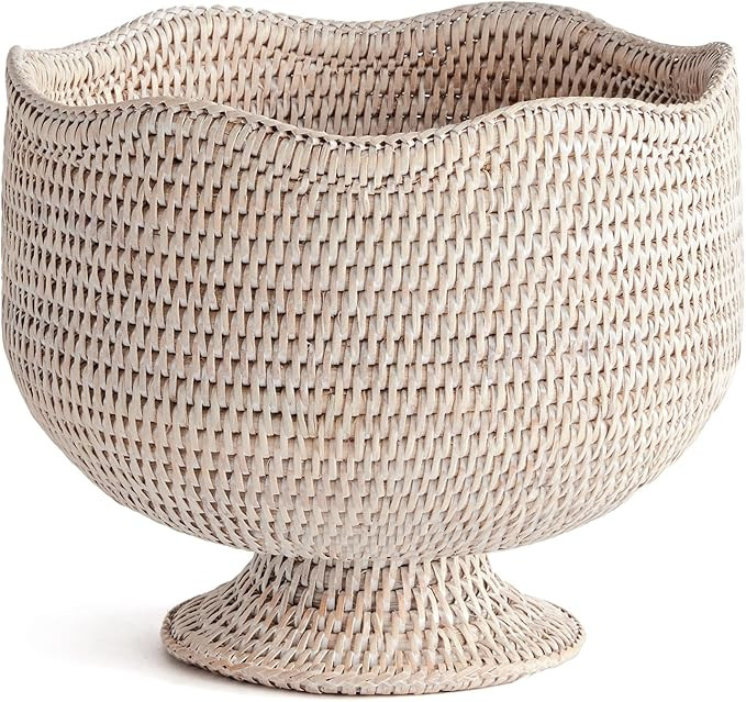 Napa Home & Garden 9.25" x 10.75" Woven Burma Rattan Scalloped Edge Decorative Footed Cachepot Pl... | Amazon (US)