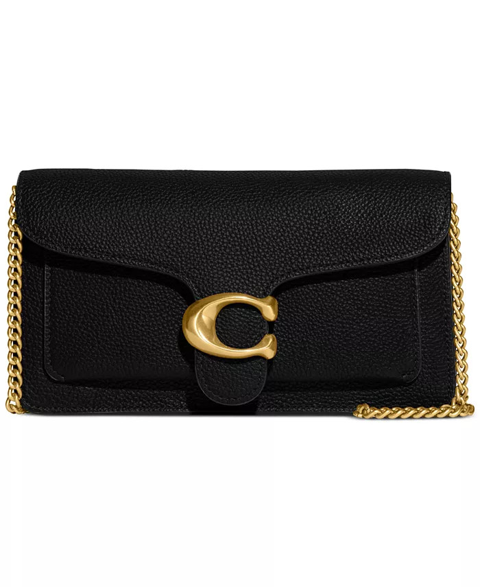 Polished Pebble Leather Tabby Chain Clutch | Macy's