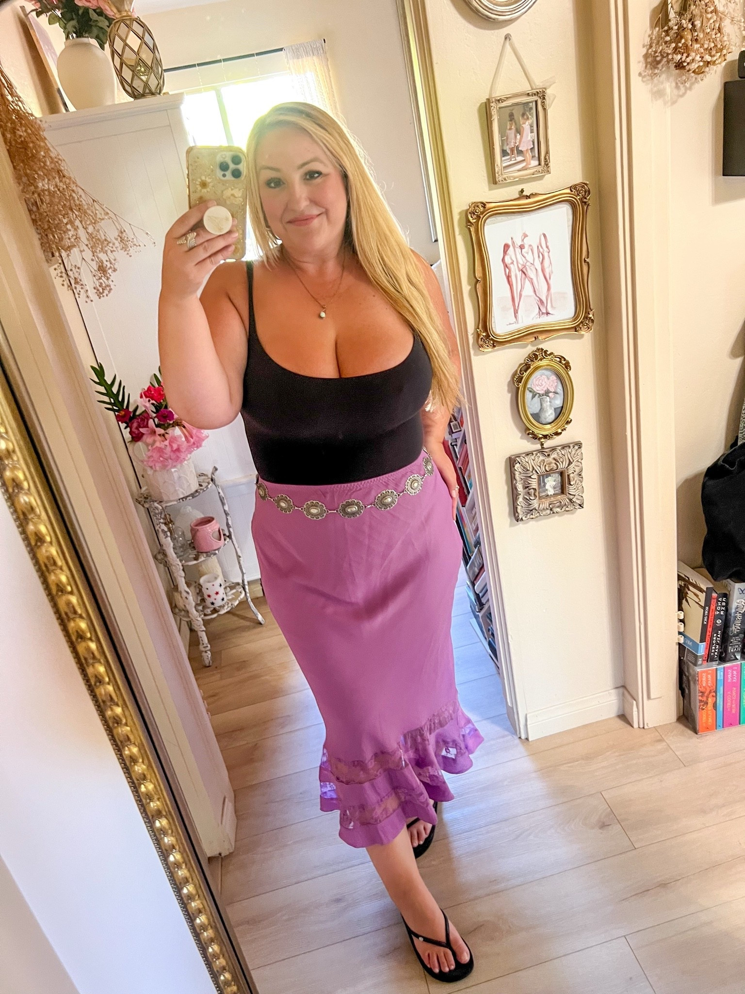 A little belly dancer summer vibe 
Wearing size L bodysuit and skirt
Skirt comes in many different colors! Such a flattering and pretty skirt

#LTKMidsize #LTKSeasonal #LTKootd