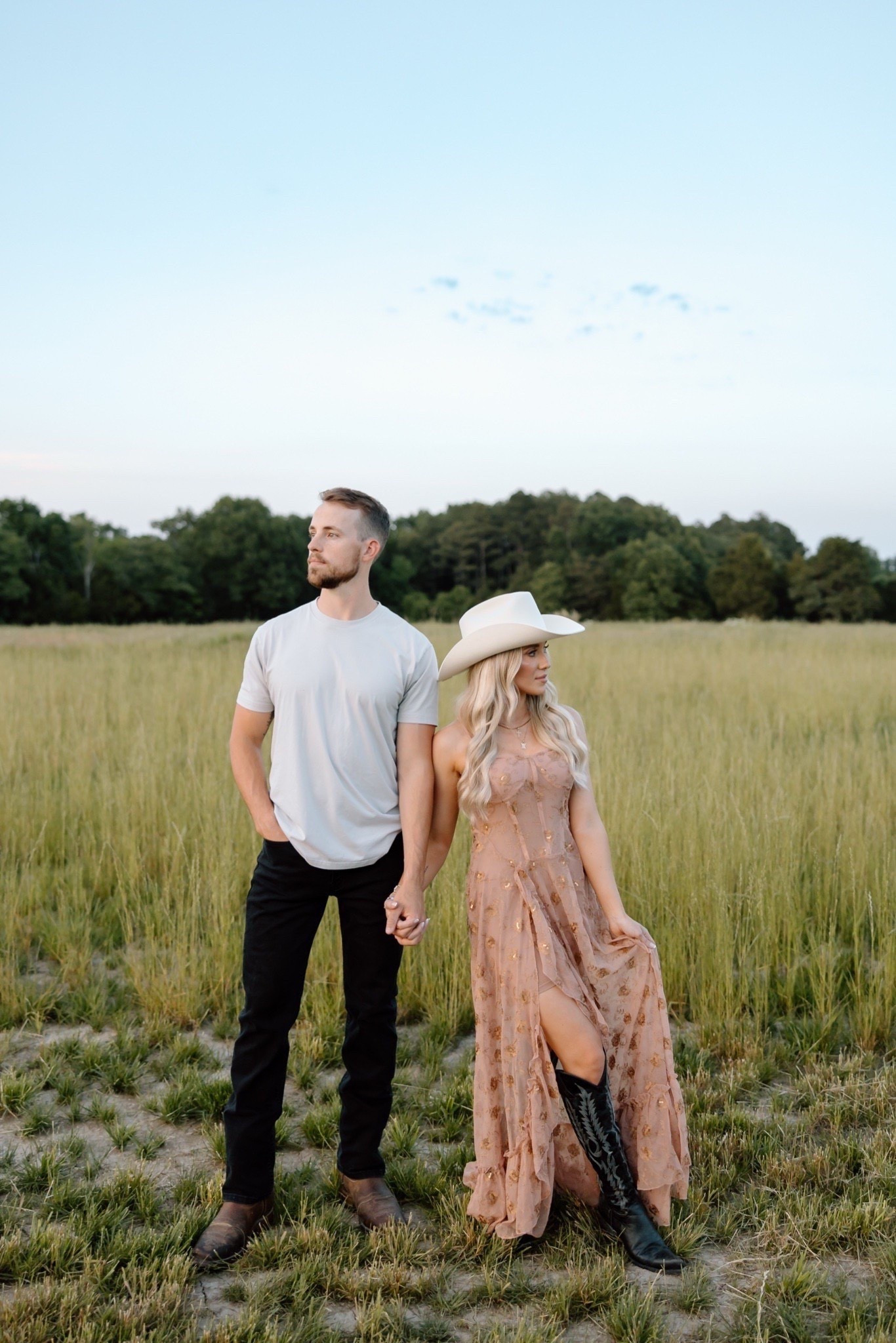 his and her outfit ideas for a engagement photoshoot | family photos | bride to bel photos | couples photos | lace white dress I ivory lace dress | free people bohemian styled | maxi dress for a festival 

western styled fits, boho style, bohemian styled dress, cowboy boots, cuts clothing, men's outfit ideas, couples photos

Romantic Golden Hour Engagement
Photoshoot
Missouri based couple and wedding photographer captures stunning and romantic engagement photos during golden hour showing dreamy posing ideas for couples and timeless outfit inspiration 
#romanticcoupleposes #engagementoufitideas
Holiday photos, fall photos, couples photos 

#LTKMens #LTKBump #LTKFamily