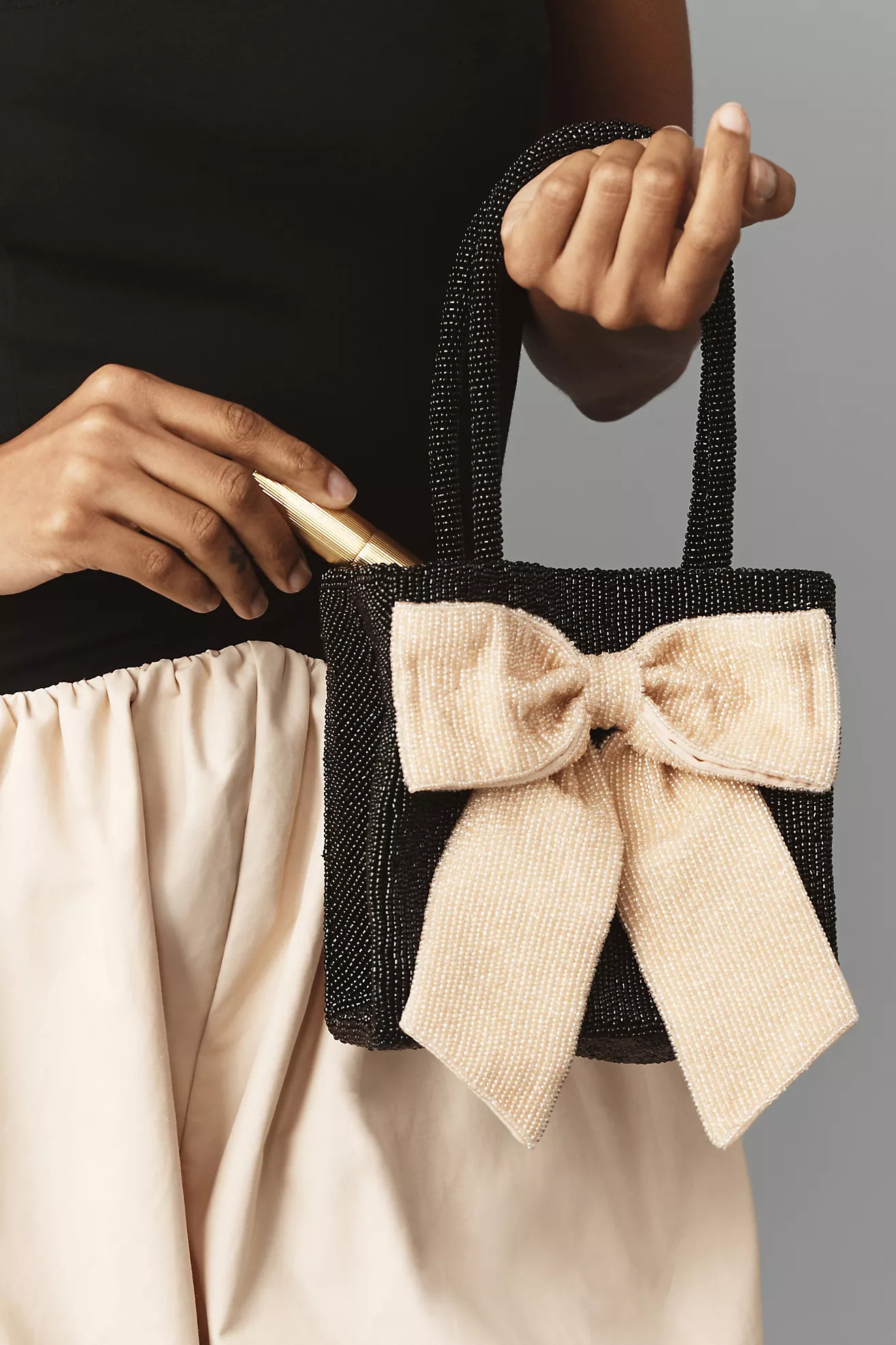 Beaded Bow-Tie Mini Tote Bag | Anthropologie (US)