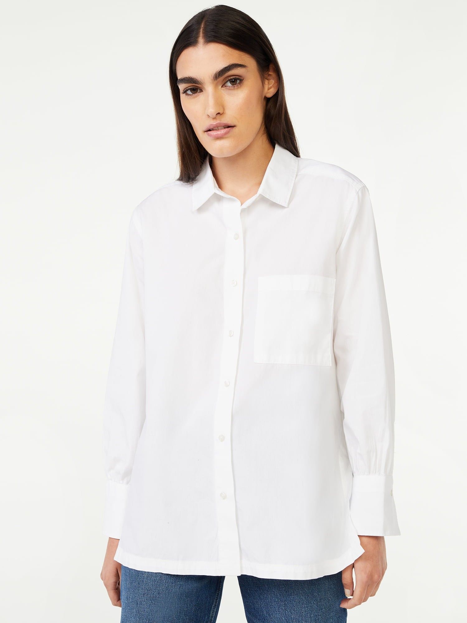 Free Assembly Women’s Button-Down Boxy Tunic Top - Walmart.com | Walmart (US)