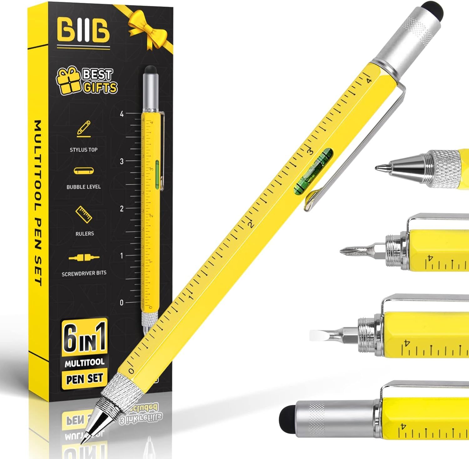 BIIB Gifts for Men, Stocking Stuffers for Men, 6 in 1 Multitool Pen Tools Gadgets for Men, Unique... | Amazon (US)