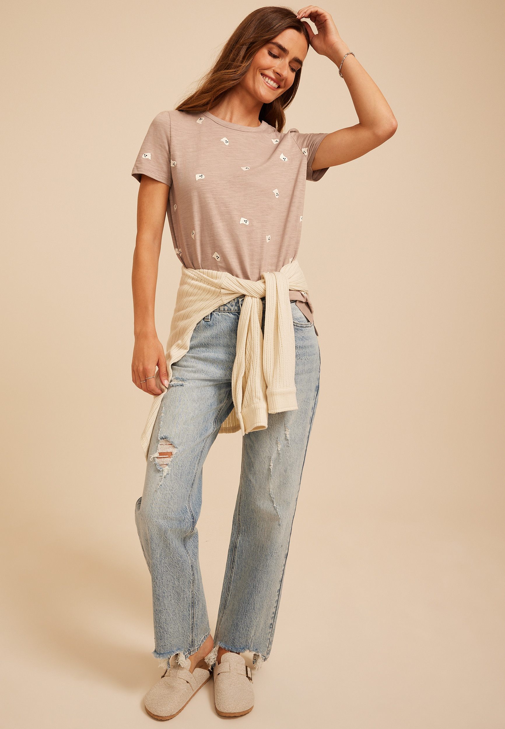 24/7 Dawson Ghost Embroidered Crew Neck Tee | maurices | Maurices