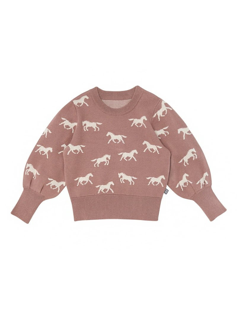 Modern Moments by Gerber Toddler Girl Jacquard Sweater Knit with Wide Leg Pant Set, Sizes 12M-5T | Walmart (US)