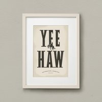 Yee Haw Western Art Print, Southwestern Typography Wall With Retro Vibes & Rustic Elegant Design, Cowboy Rodeo Old School Poster | Etsy (US)