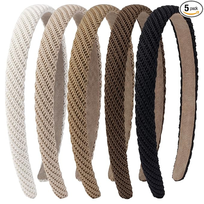 Sunolga 5 Pack Headbands for Women Girls Non Slip Knitted Hairbands Head bands Trendy Hair Access... | Amazon (US)