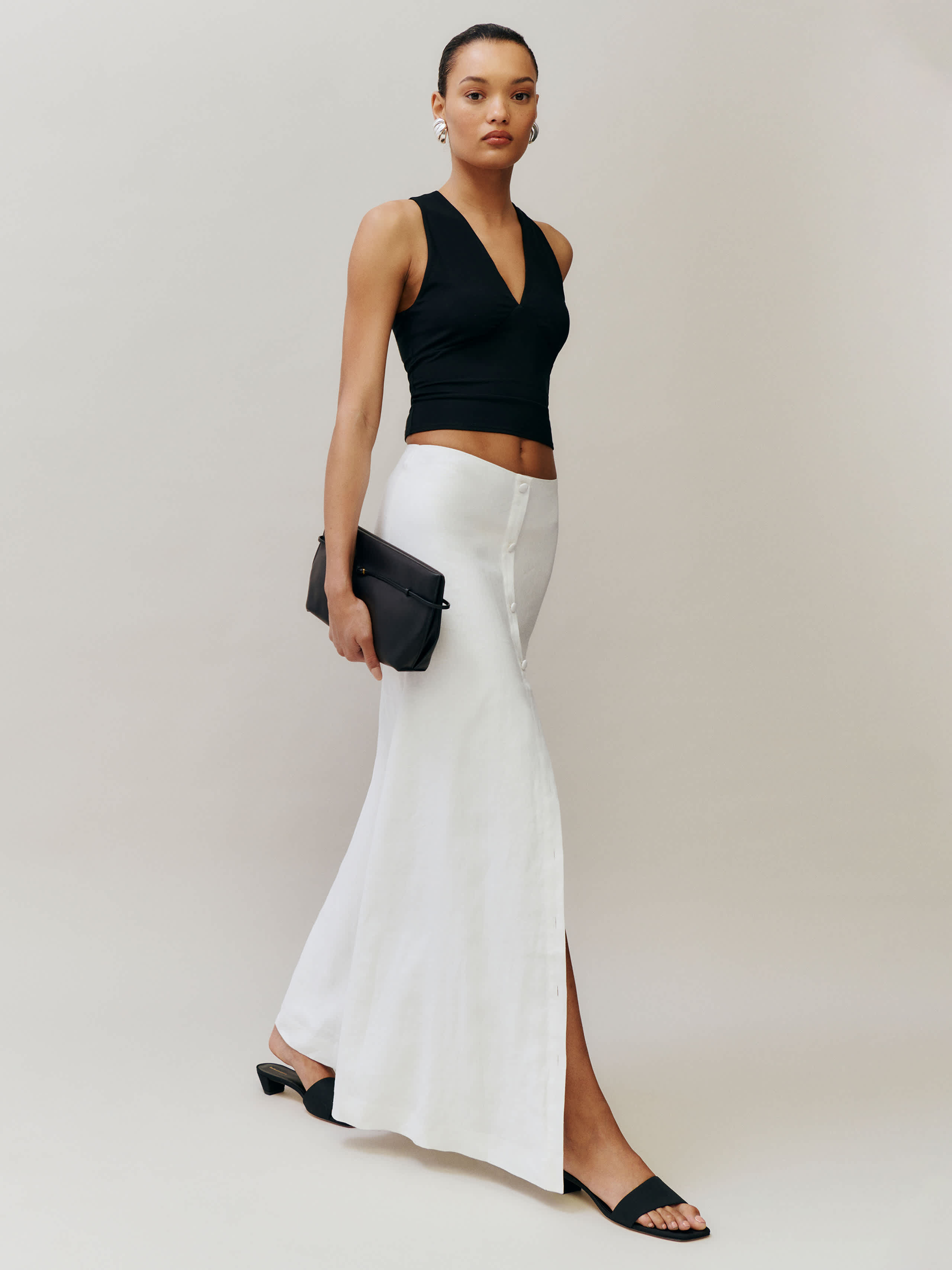 Reformation Andi Linen Maxi Skirt Ivory 4 | Reformation (Global)