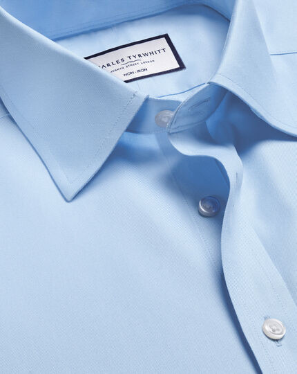 Non-Iron Twill Shirt - Sky Blue | Charles Tyrwhitt