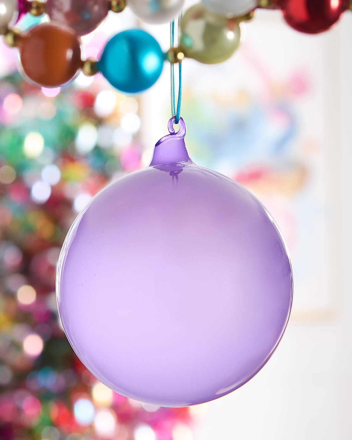 Bubblegum Glass Ball Ornament, Light Purple | Neiman Marcus