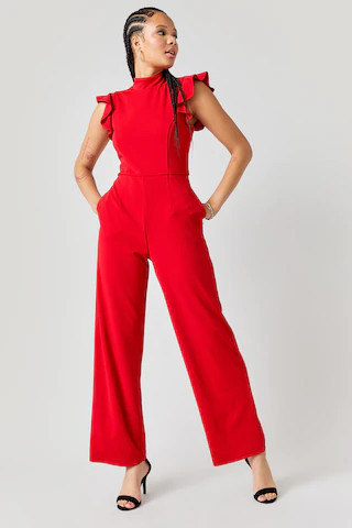 Lue High Neck Jumpsuit - francesca's | Francesca's