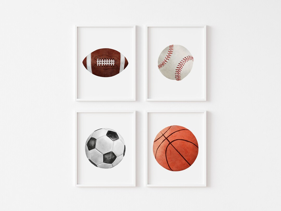 Sports Nursery Prints, Football Baseball Basketball Soccer, Printable Sports Art, Boys Room Decor... | Etsy (US)