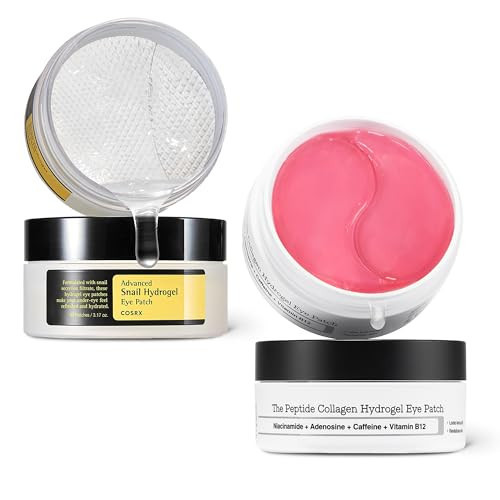 COSRX Advanced Snail Mucin Hydrogel Eye Patch + Peptide Collagen Hydrogel Eye Patch, Korean Skin Care | Amazon (US)