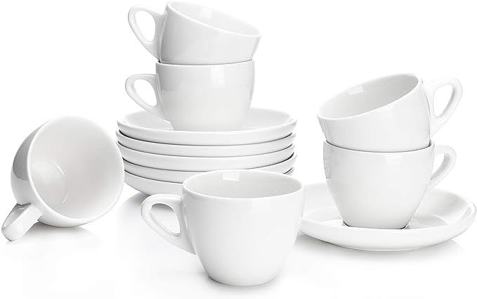 Sweese 402.001 Espresso Cups with Saucers, 4 Ounce Demitasse Cups, Perfect for Single or Double E... | Amazon (US)